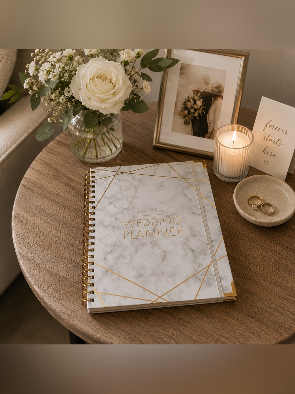 Elegant Gold and White Wedding Planner